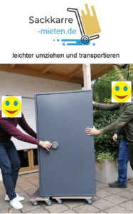 transport umzug.com Waffenschrank mit Moebelroller transportieren